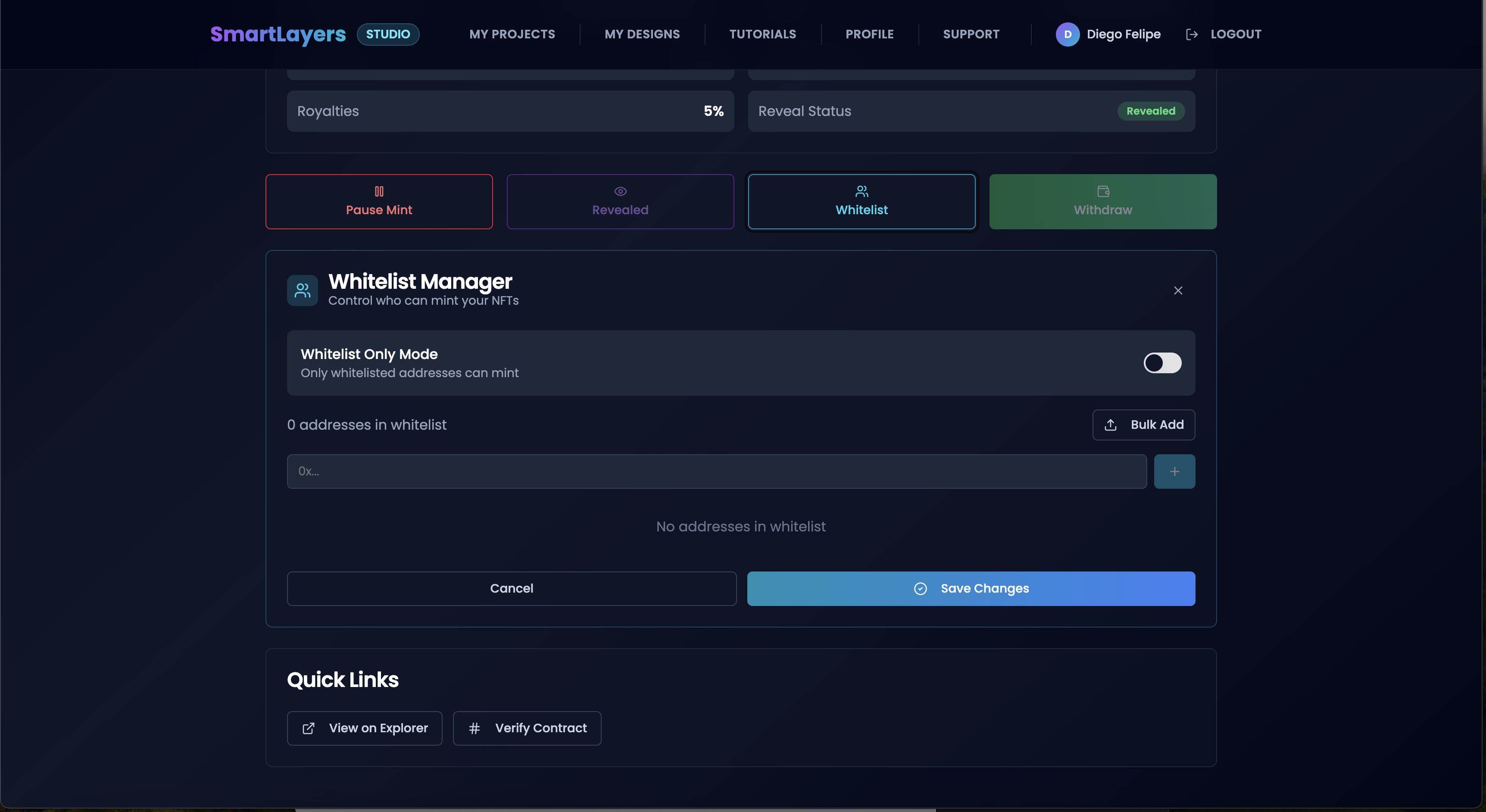 Whitelist Manager Interface